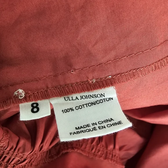 Ulla Johnson Hornoria Mini Dress Ruffle Red Cotton Size 8 - Picture 7 of 8